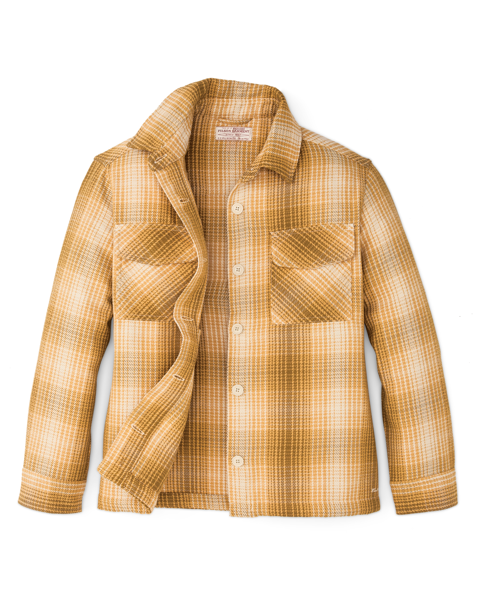 Women's Deer Island Jac-shirt - Ochre / Cream Plaid