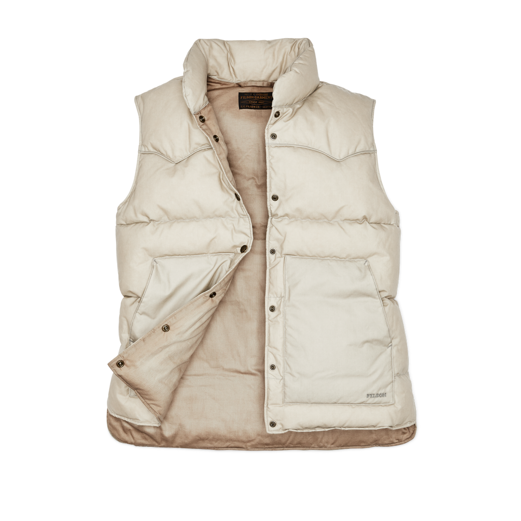 Women's Waxed Down Vest - Light Tan