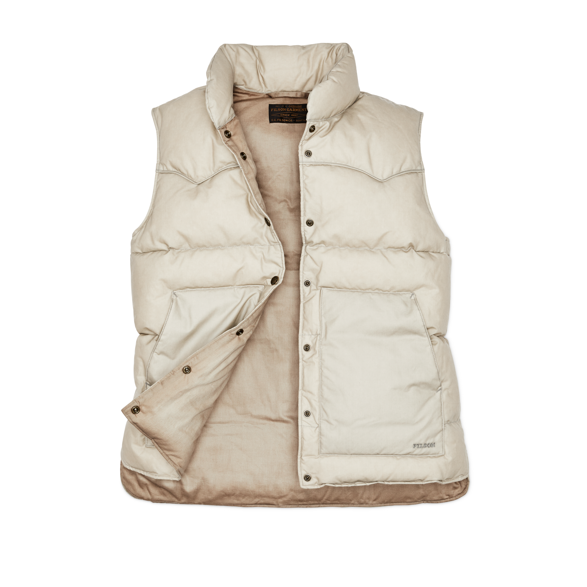 Women's Waxed Down Vest - Light Tan