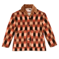 Women's Blanket Wool Barn Coat - Sunset Ombre Plaid