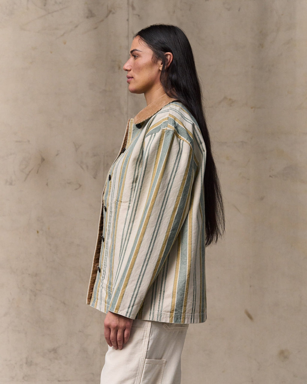 Women's Canvas Barn Coat - Natural / Yellow