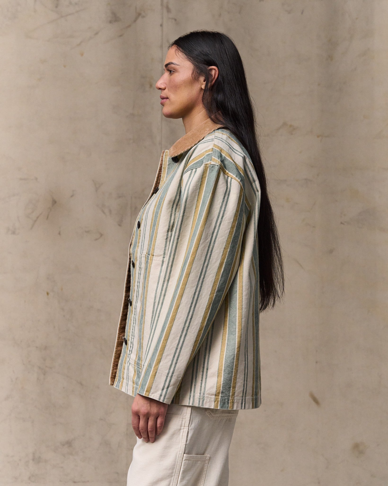Women's Canvas Barn Coat - Natural / Yellow