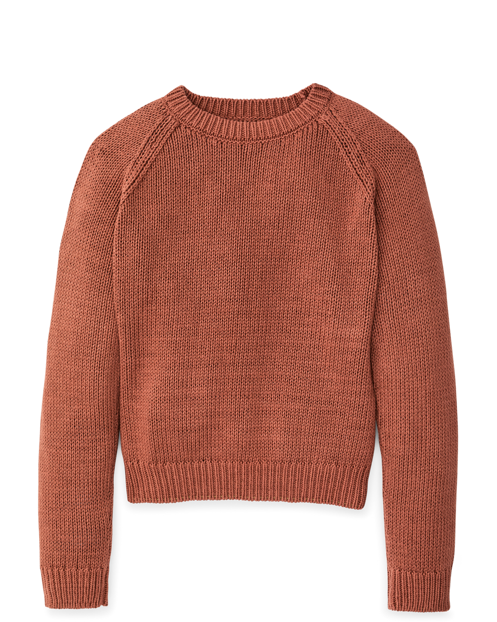 Women's Cotton Crewneck Sweater - Copper Brown