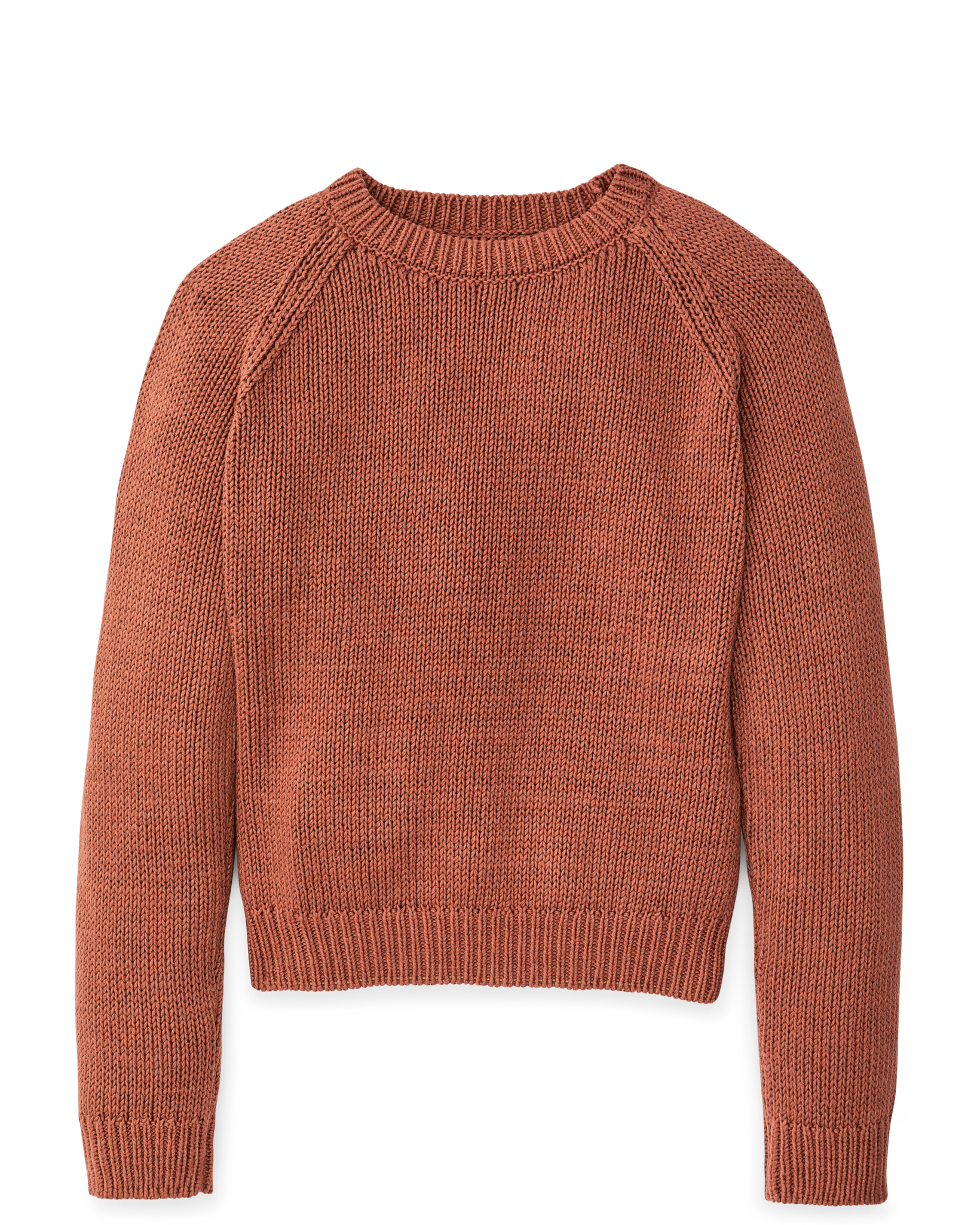 Women's Cotton Crewneck Sweater - Copper Brown