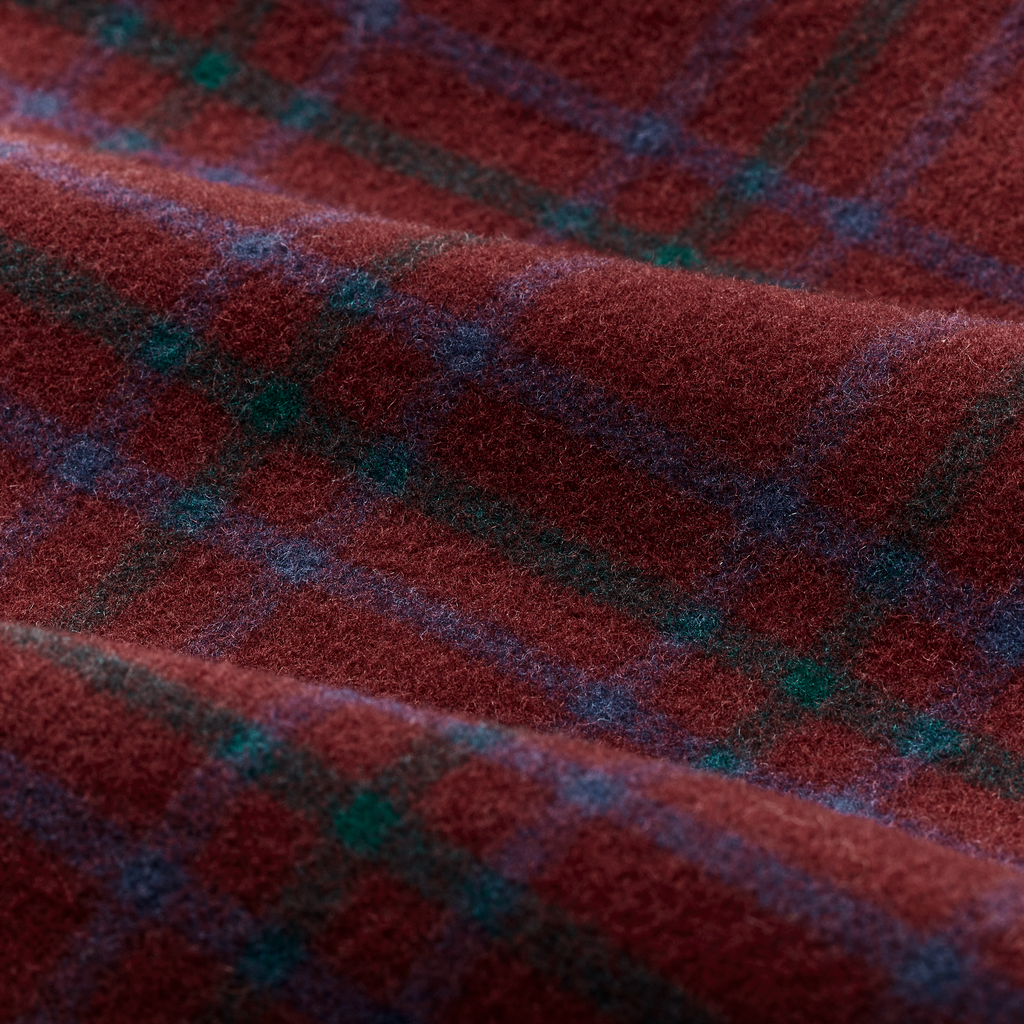 Women's Wool Jac-shirt - Deep Red Blue Green