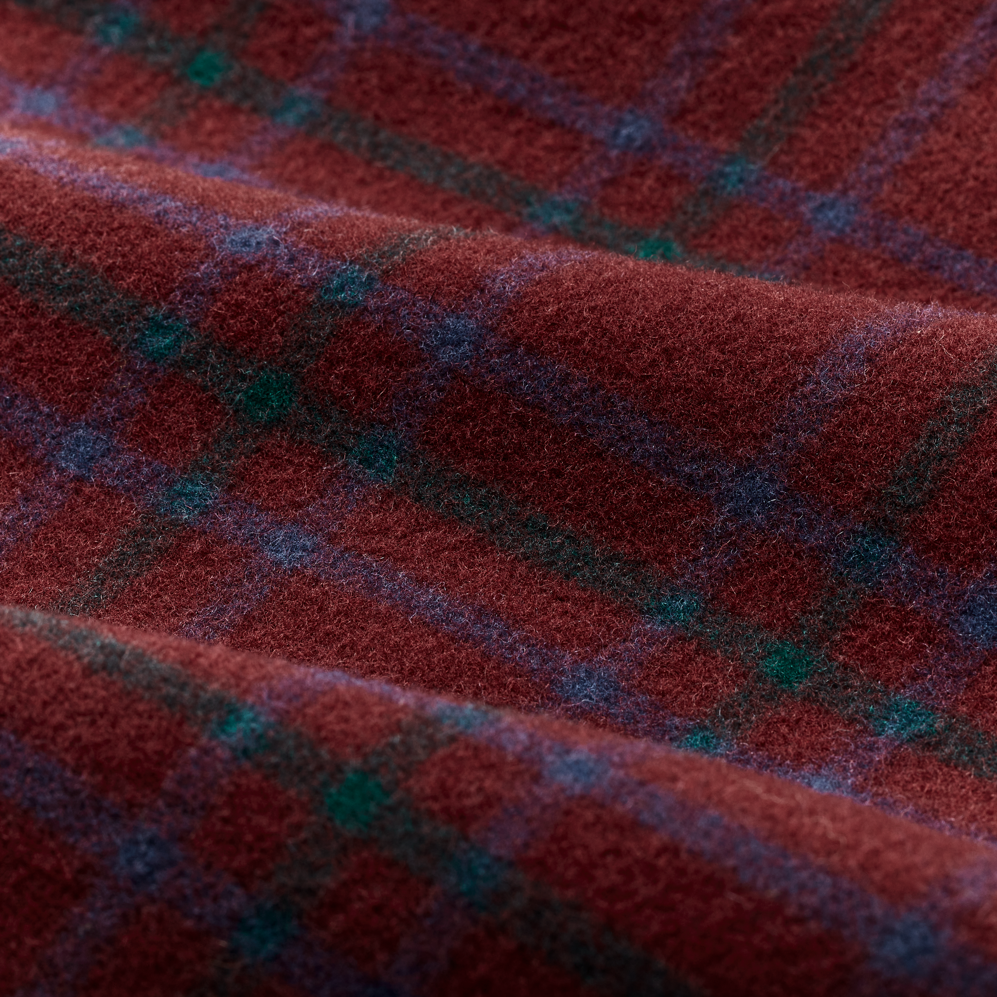 Women's Wool Jac-shirt - Deep Red Blue Green