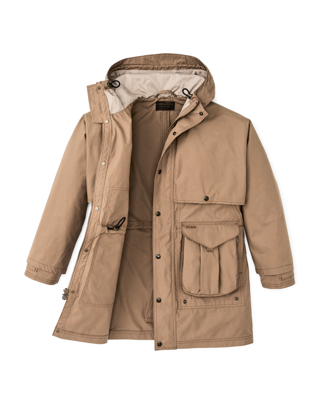 Women's Aviator Cloth Long Raincoat - Dark Tan