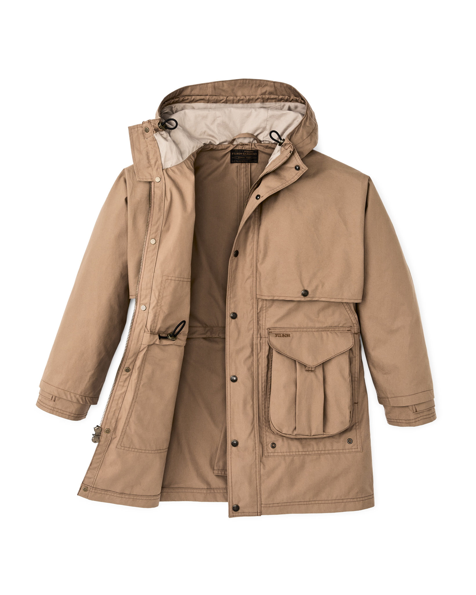 Women's Aviator Cloth Long Raincoat - Dark Tan