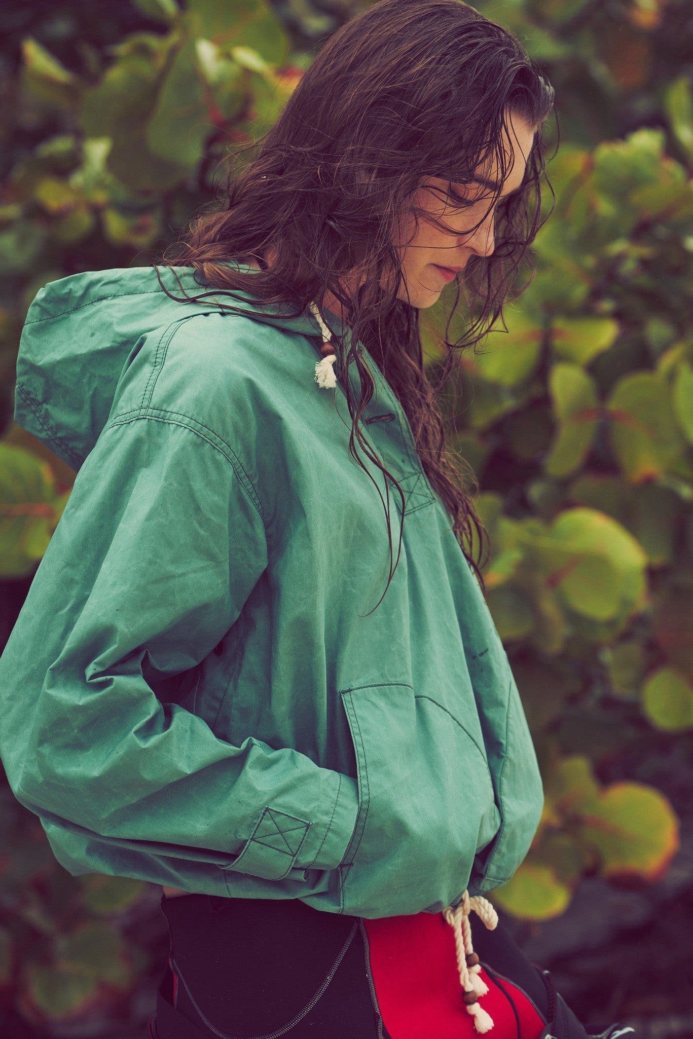 Women's Dry Wax Hooded Popover - Deep Sea