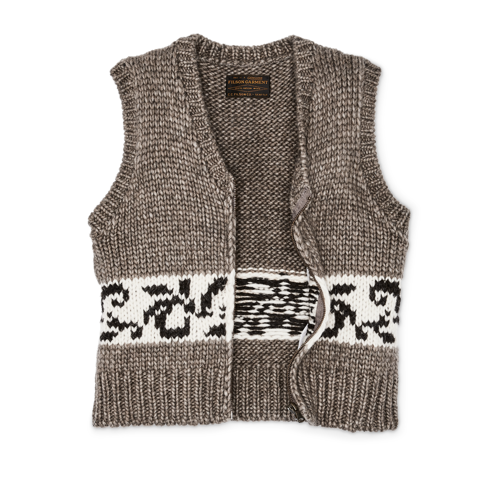 Women's Wool Vest - Gray / Floral