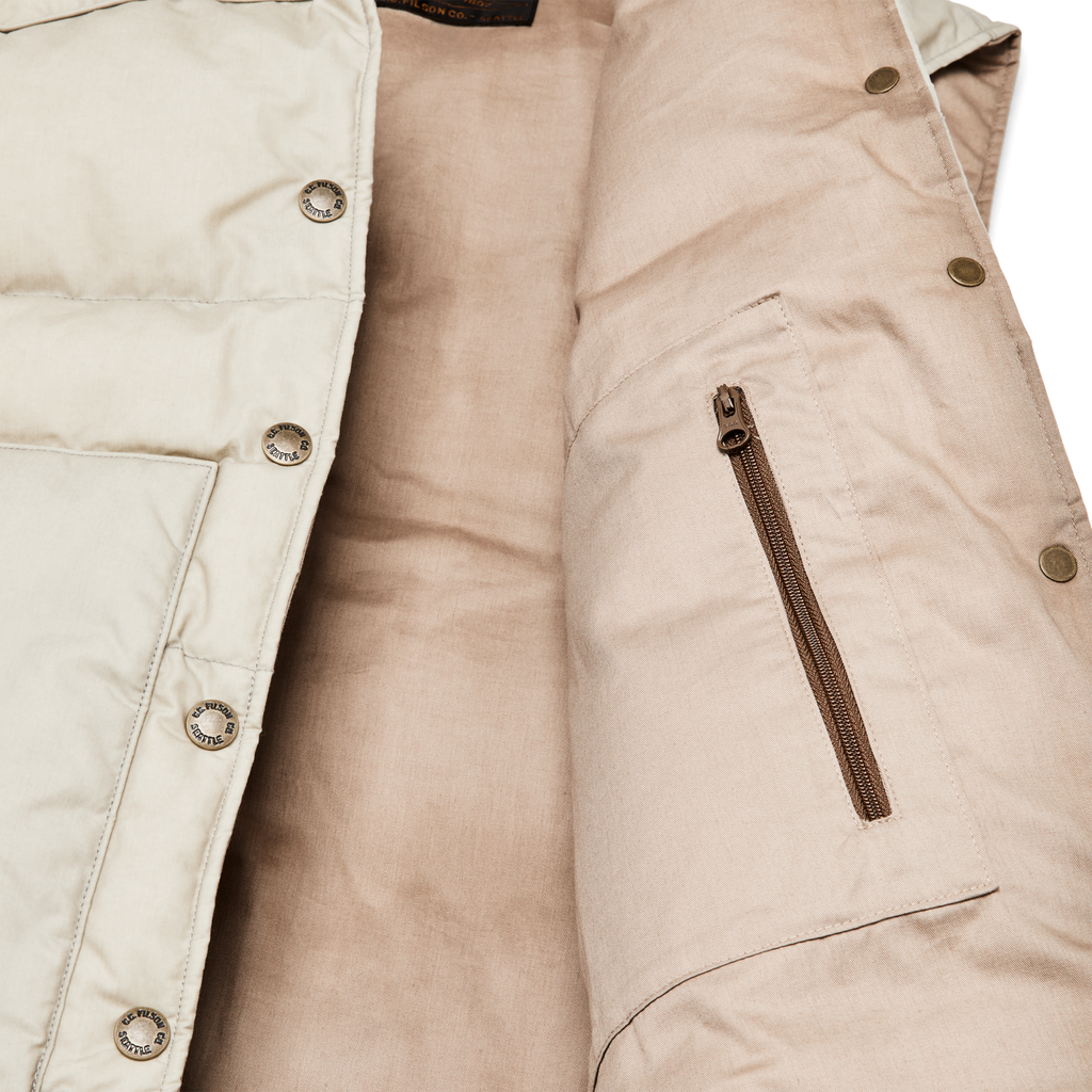 Women's Waxed Down Vest - Light Tan