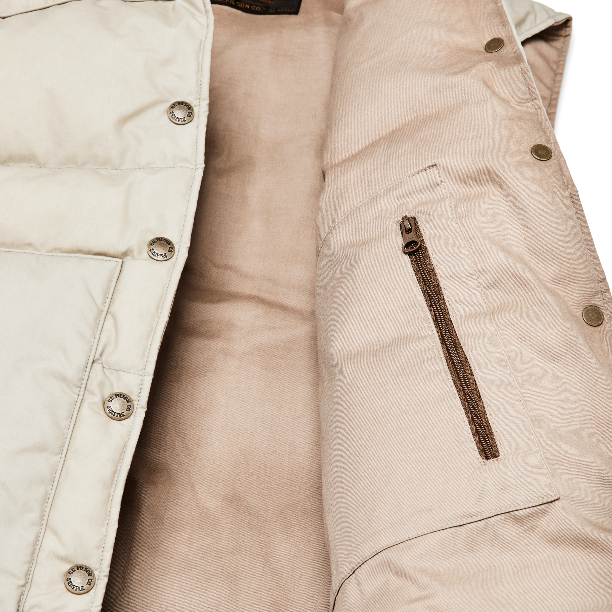 Women's Waxed Down Vest - Light Tan