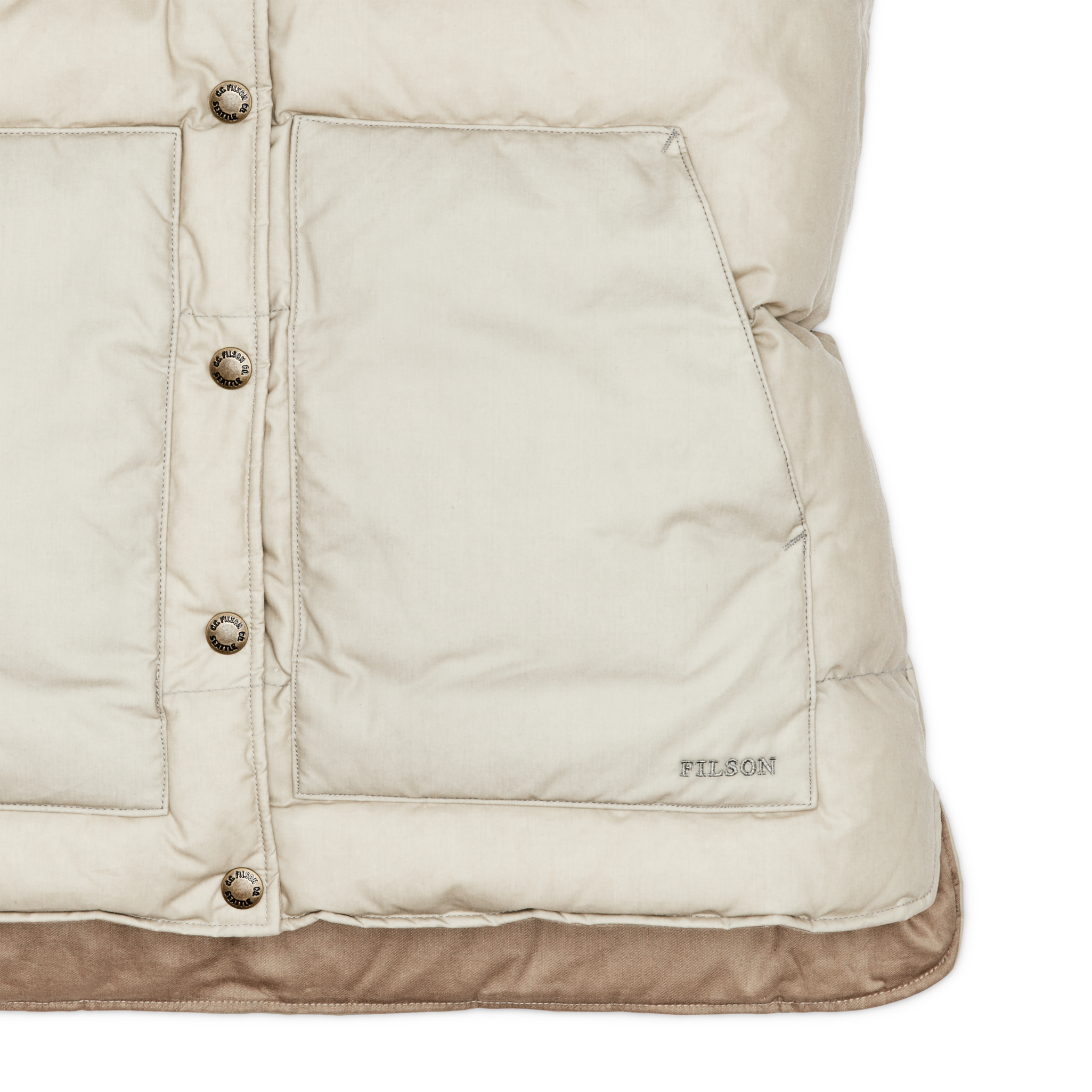 Women's Waxed Down Vest - Light Tan
