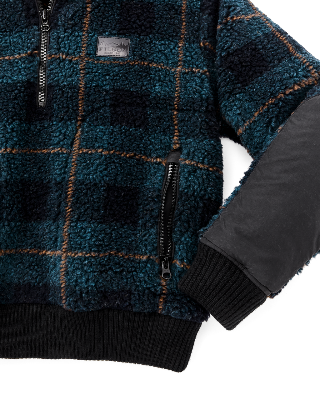 Women's Pile Fleece Popover - Blue / Black Plaid