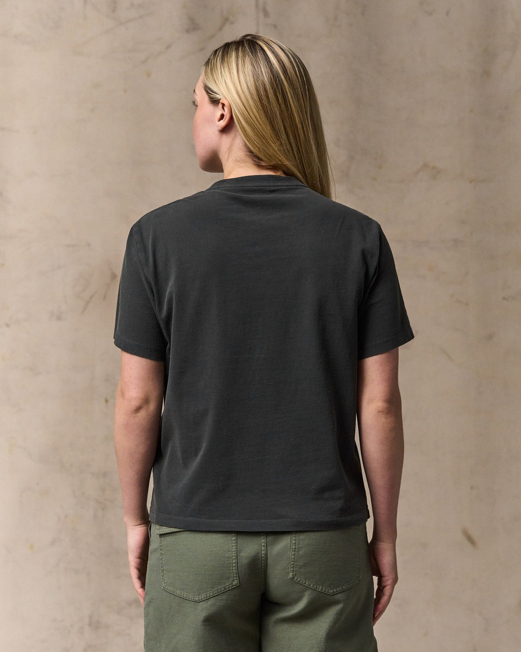 Women's Short Sleeve Pocket Tee - Faded Black