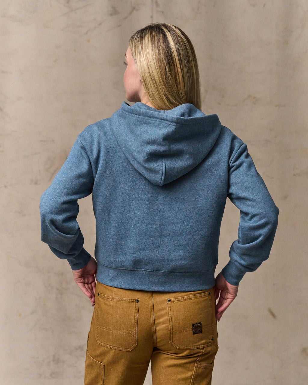 Women's French Terry Half-zip Hoodie - Light Blue
