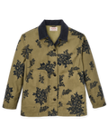 Women's Canvas Barn Coat - Olive / Floral Print