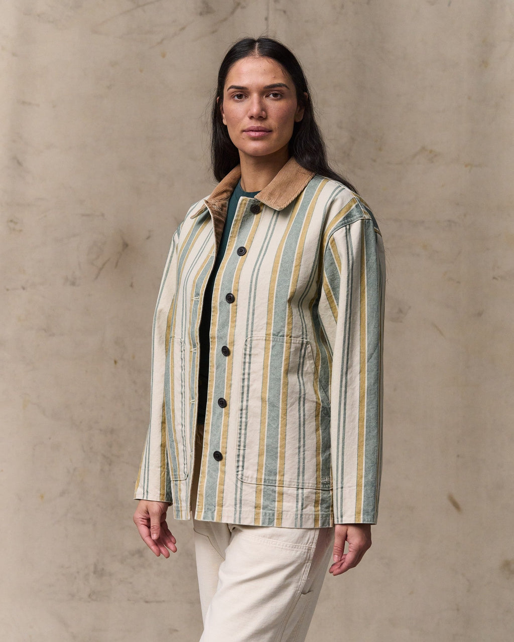 Women's Canvas Barn Coat - Natural / Yellow