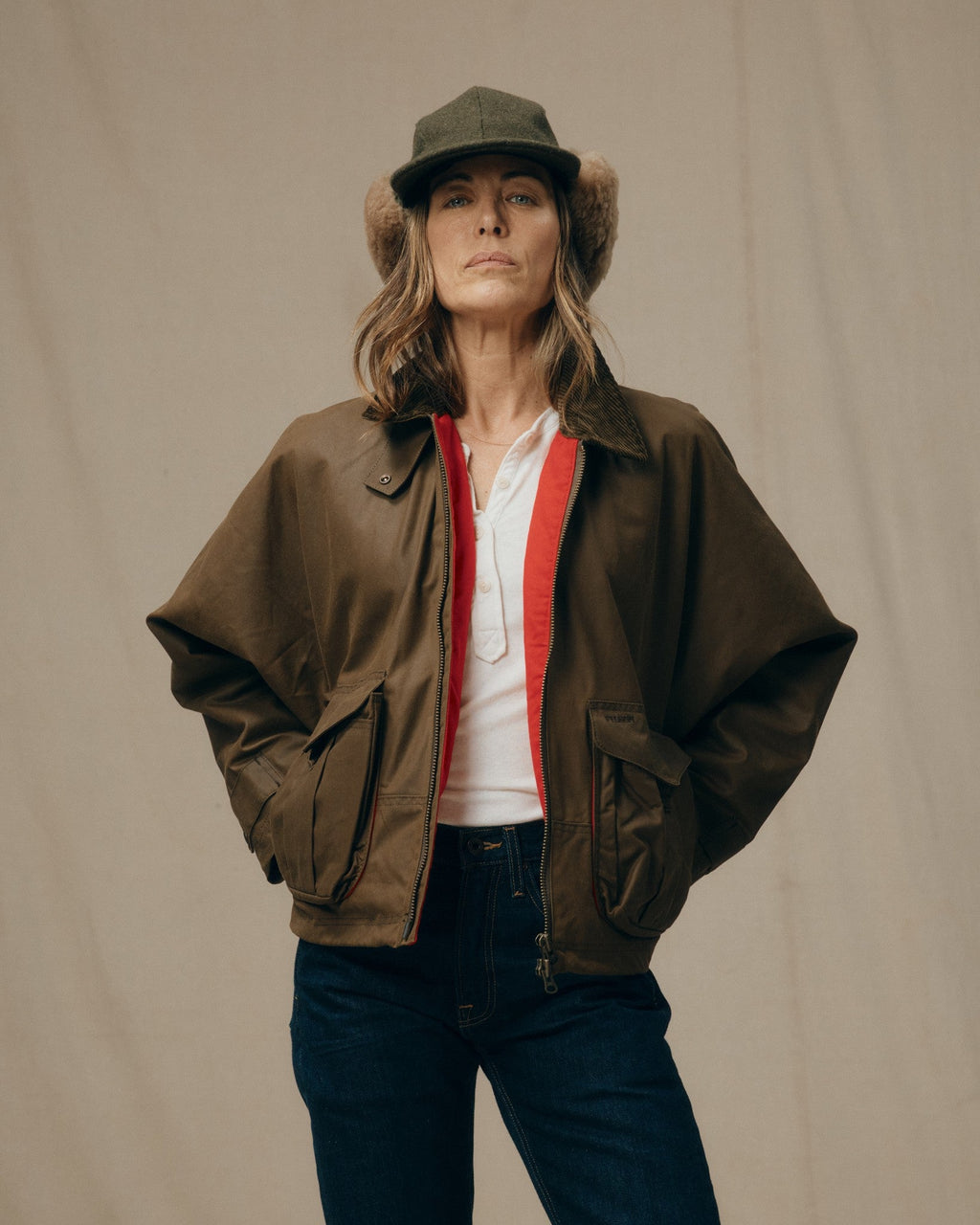 Women's Shelter Cloth Short Work Jacket - Dark Tan