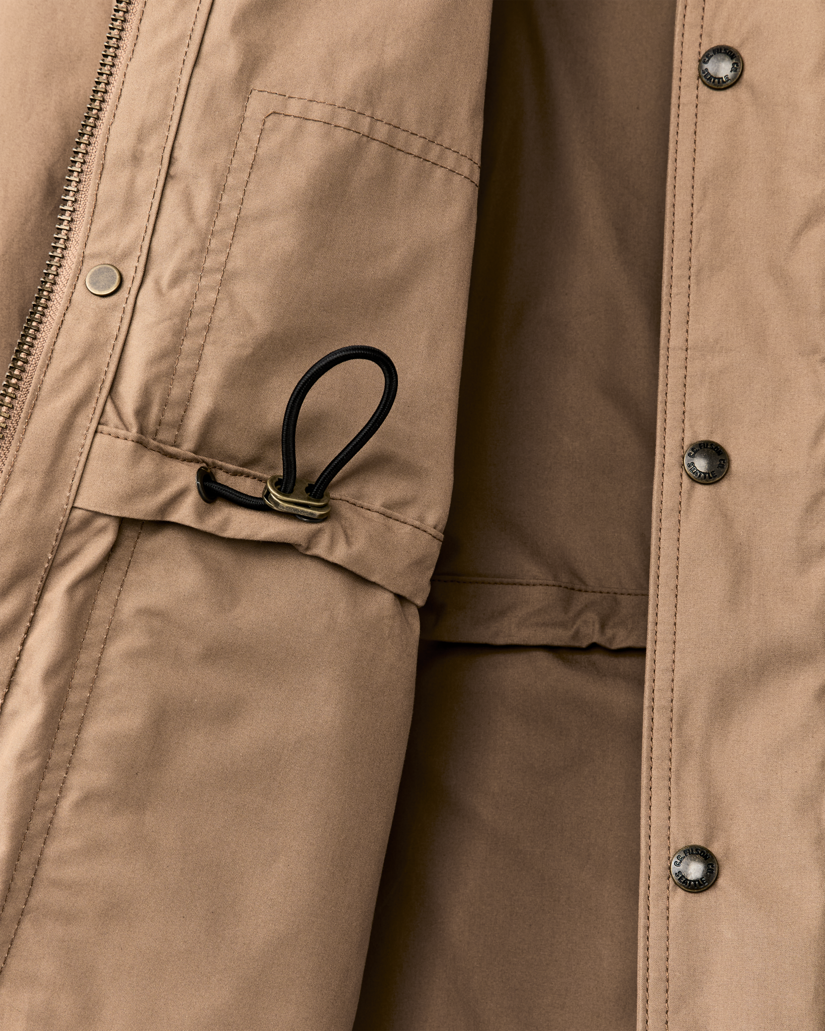Women's Aviator Cloth Long Raincoat - Dark Tan