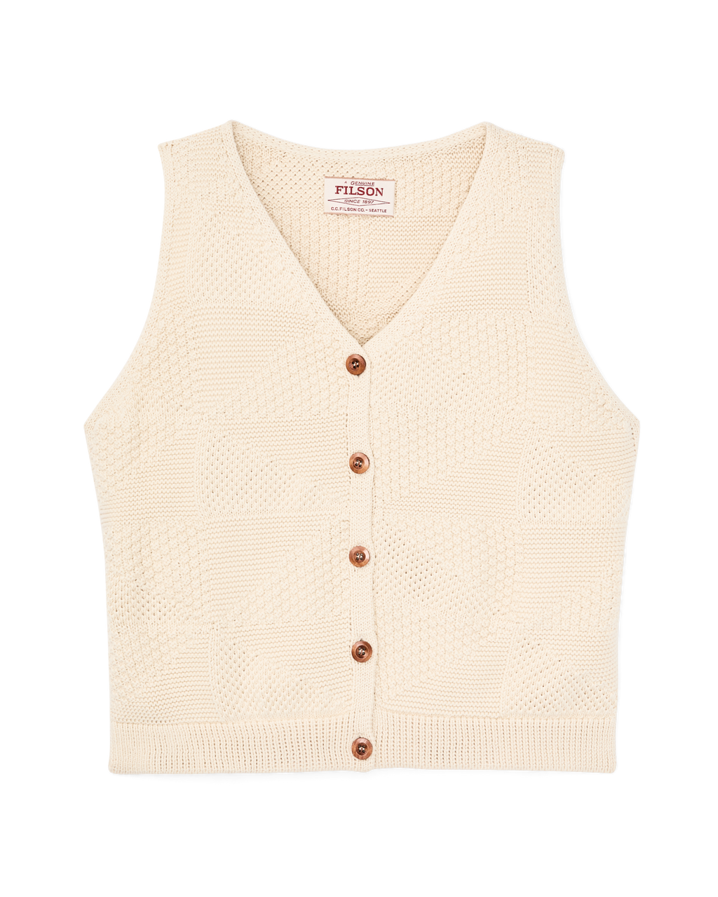 Women's Cotton Sweater Vest - Ivory
