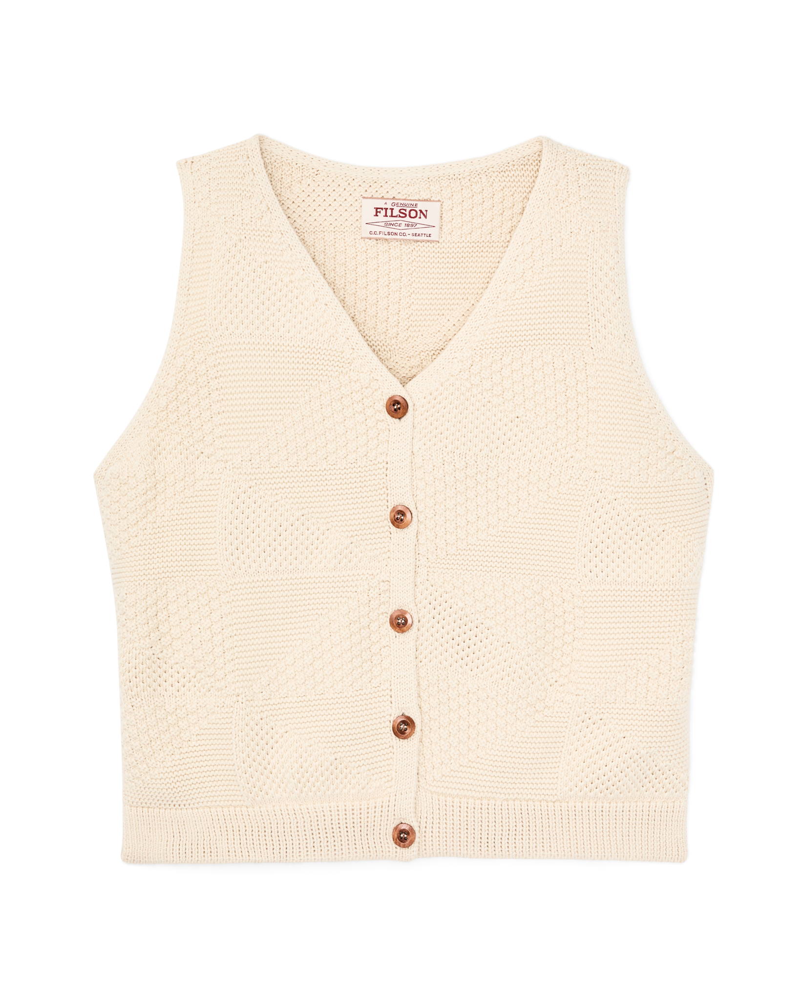 Women's Cotton Sweater Vest - Ivory