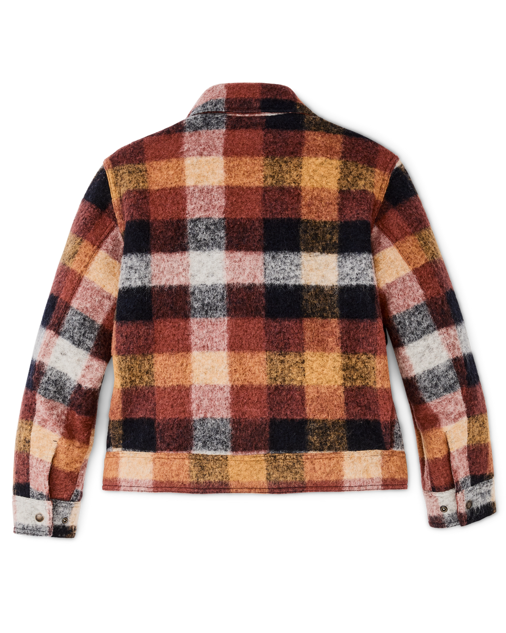 Women's Blanket Wool Heritage Jacket - Red / Orange / Black Plaid