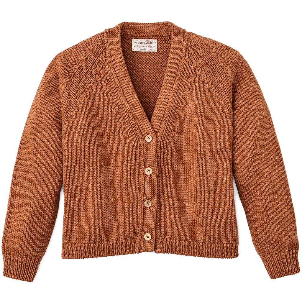Women's Rustic Cotton Cardigan - Chestnut