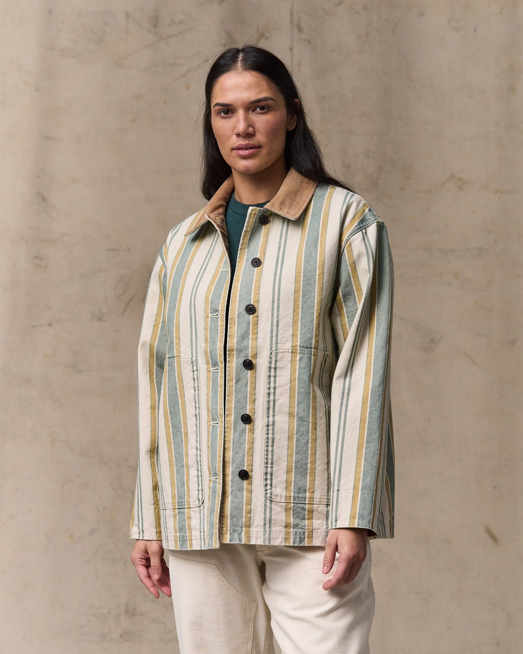 Women's Canvas Barn Coat - Natural / Yellow