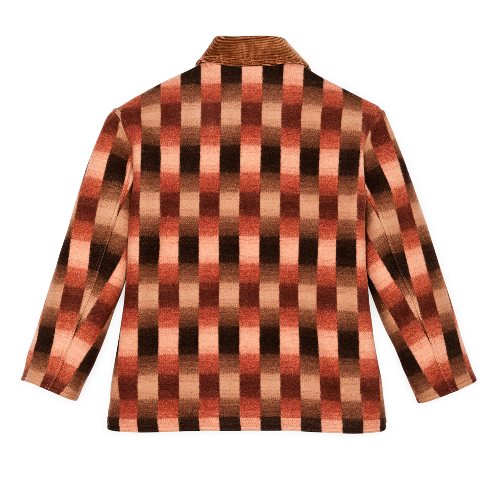 Women's Blanket Wool Barn Coat - Sunset Ombre Plaid