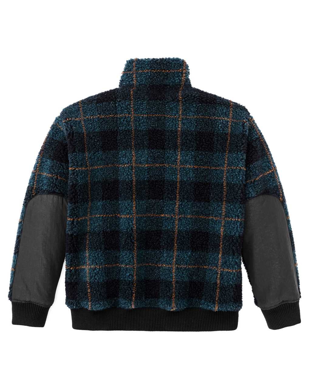 Women's Pile Fleece Popover - Blue / Black Plaid