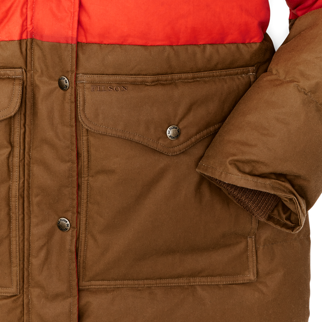 Women's Waxed Down Parka - Dark Tan / Campfire