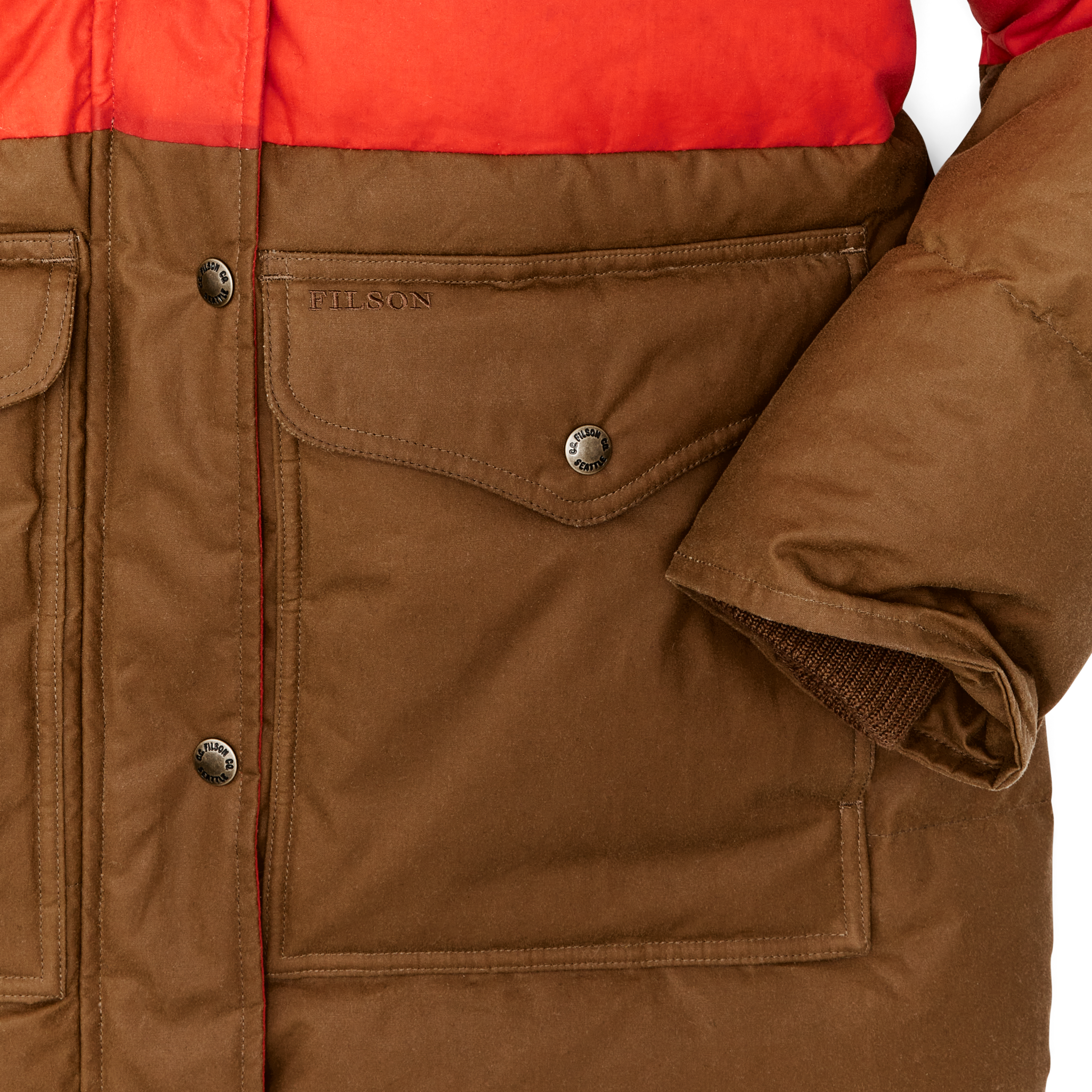 Women's Waxed Down Parka - Dark Tan / Campfire