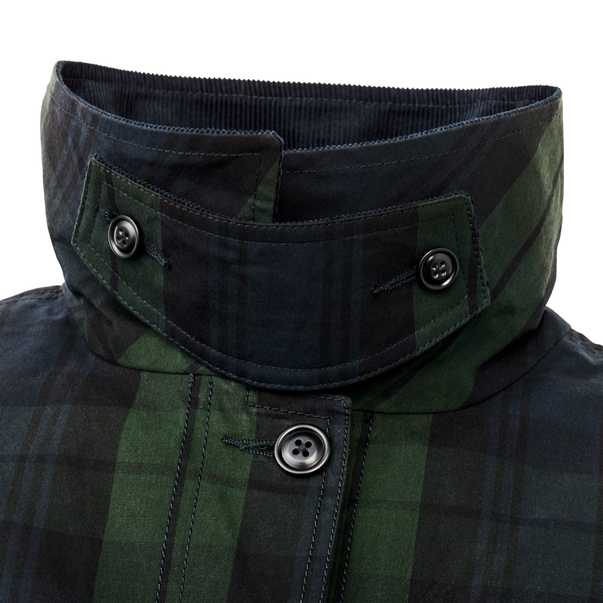 Women's Dry Waxed Long Cruiser - Black / Green Plaid