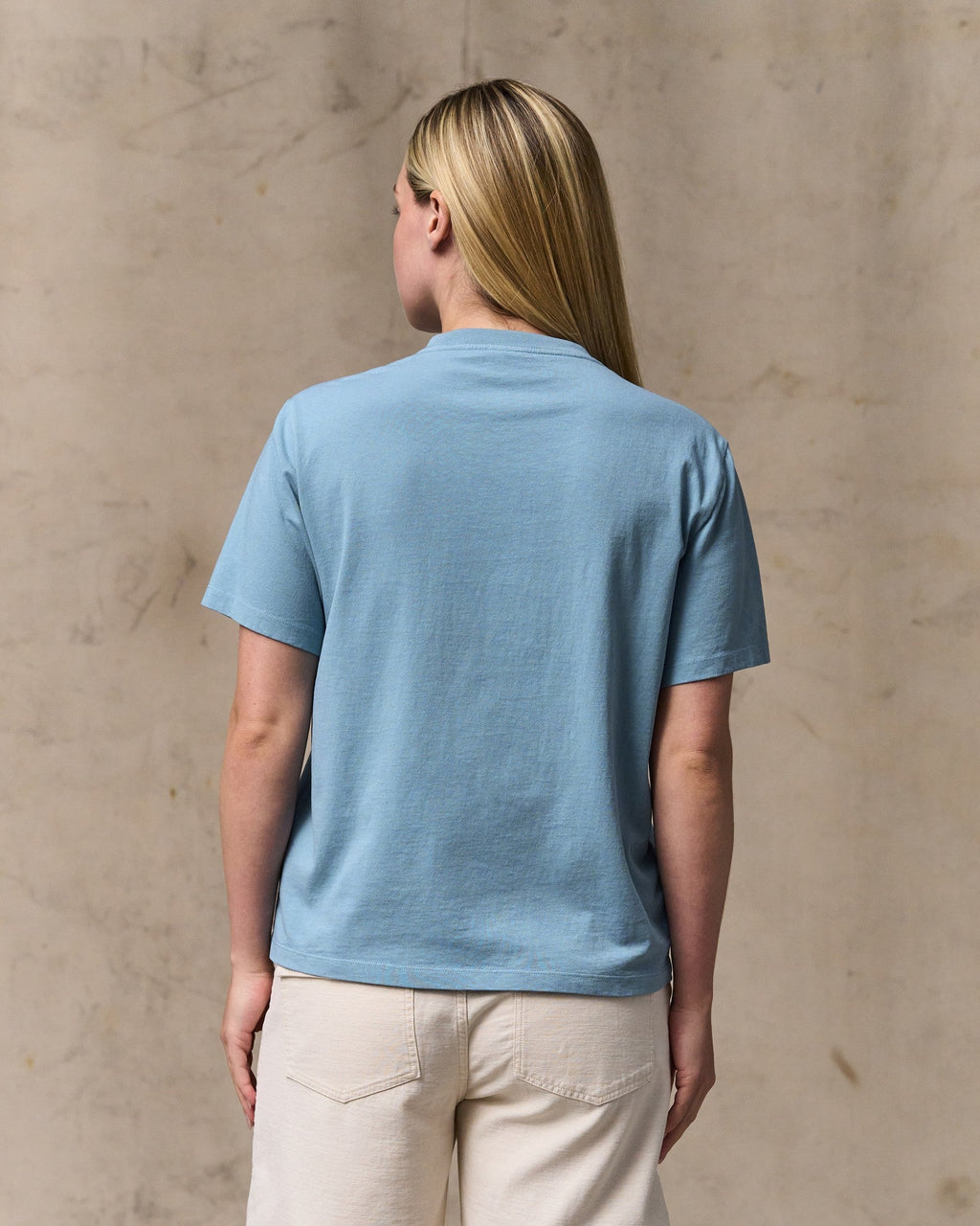 Women's Short Sleeve Pocket Tee - Light Blue