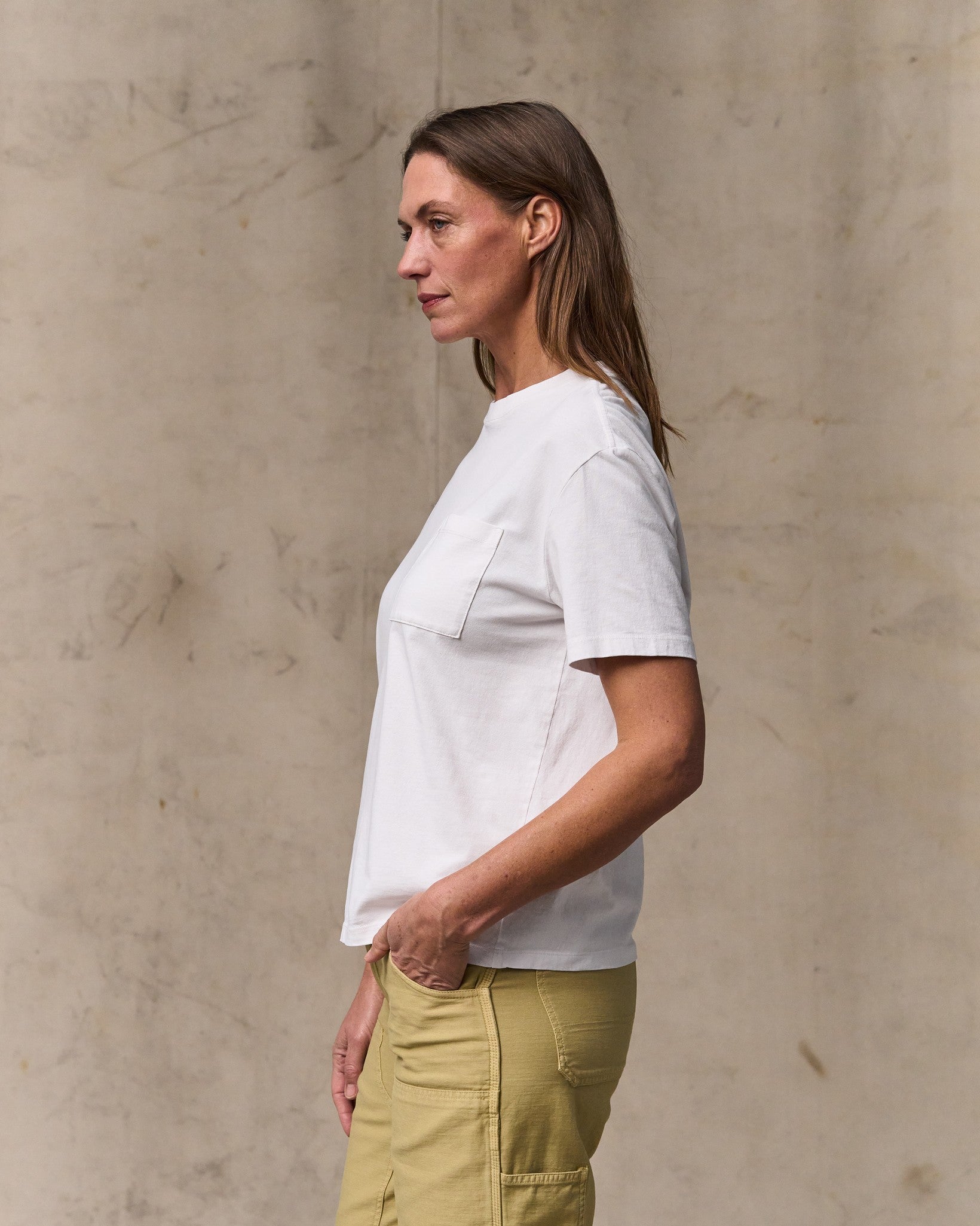 Women's Short Sleeve Pocket Tee - Bright White